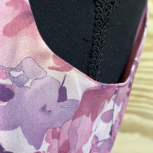 Vintage Ann Taylor Maxi Floral Dress Pink Size 8P Sheer Flowy Boho Feminine - Picture 11 of 16